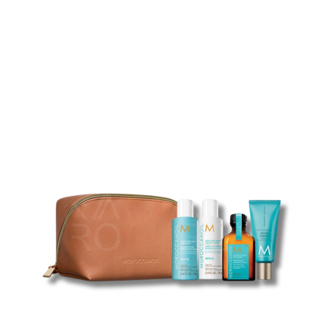 MOROCCANOIL Repair zestaw podróżny w beżowej kosmetyczce | Odbudowa