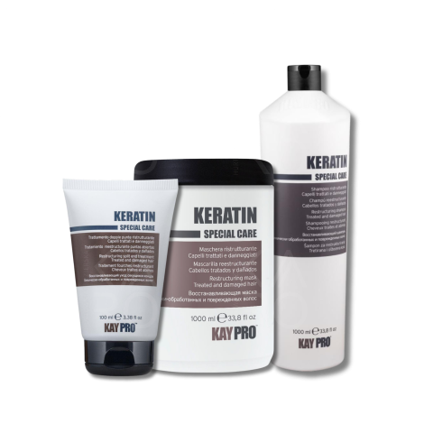 KAYPRO KERATIN zestaw | szampon 1000 ml + maska 1000 ml + fluid 100 ml