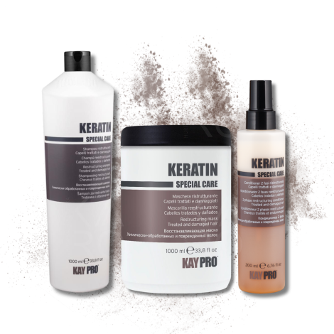 KAYPRO KERATIN zestaw | szampon 1000 ml + maska 1000 ml + spray 200 ml - 2