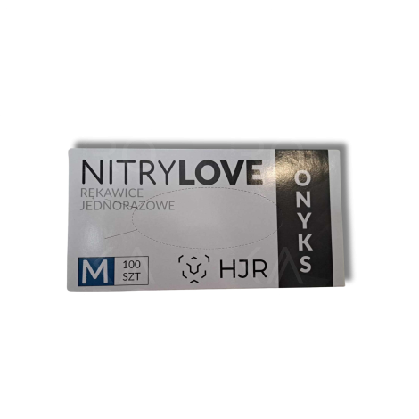 HJR ONYKS NITRYLOVE rękawiczki nitrylowe jednorazowe czarne 100 szt. | M