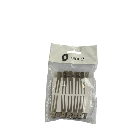 SIBEL klipsy metalowe podwójne 2-bolcowe | 20 szt.