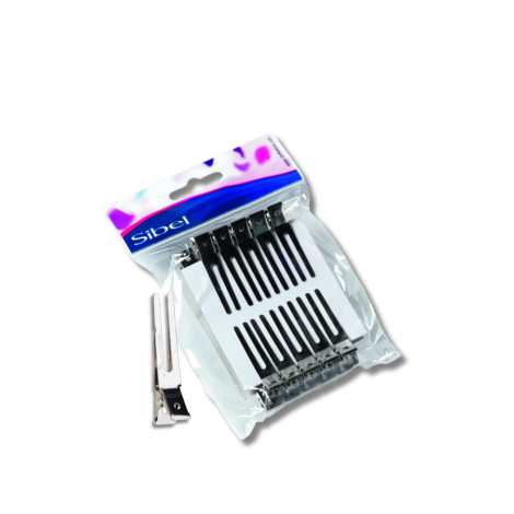 SIBEL klipsy plastikowe podwójne 2-bolcowe kolorowe | 20 szt.