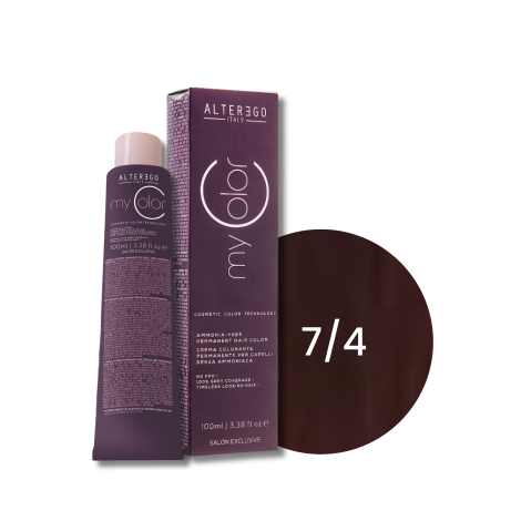 ALTER EGO MY COLOR trwała farba do włosów bez amoniaku 100 ml | 7/4