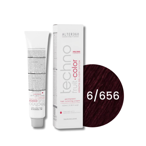 ALTER EGO TECHNOFRUIT trwała farba do włosów z keratyną 100 ml | 6/656