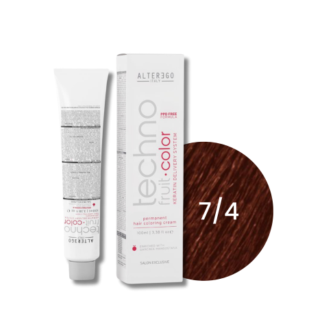 ALTER EGO TECHNOFRUIT trwała farba do włosów z keratyną 100 ml | 7/4