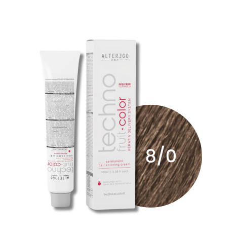 ALTER EGO TECHNOFRUIT trwała farba do włosów z keratyną 100 ml | 8/0