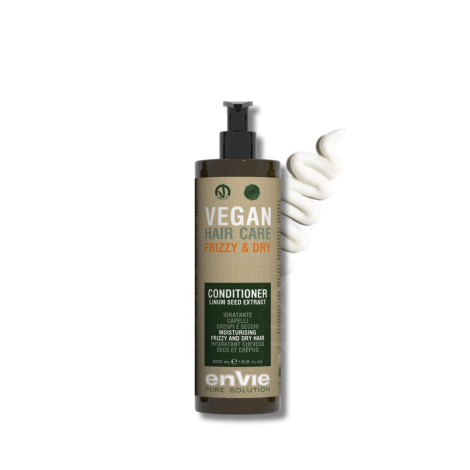 ENVIE VEGAN Frizz & Dry wegańska odżywka nawilżająca nasiona lnu 500 ml - 2