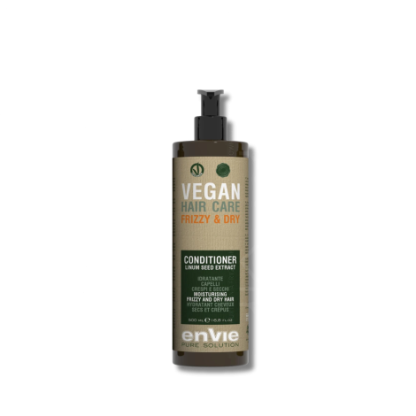 ENVIE VEGAN Frizz & Dry wegańska odżywka nawilżająca nasiona lnu 500 ml