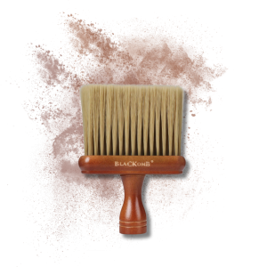 BLACKOMB Drewniana karkówka fryzjerska pędzel barberski z beżowym włosiem - image 2