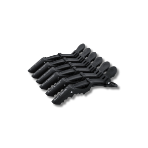 BLACKOMB Karbonowe klipsy fryzjerskie krokodylki czarne 11 cm 6 szt.
