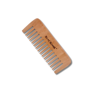 BLACKOMB Drewniany szeroki grzebień do czesania i stylizacji włosów afro