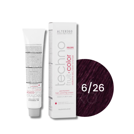 ALTER EGO TECHNOFRUIT trwała farba do włosów z keratyną 100 ml | 6/26