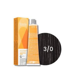 LONDA PROFESSIONAL AMMONIA FREE półtrwała farba do włosów 60 ml | 3/0