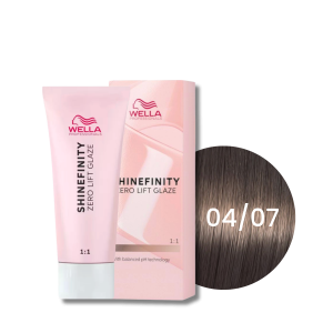 WELLA SHINEFINITY Zero Lift Glaze półtrwała farba do włosów 60 ml | 04/07