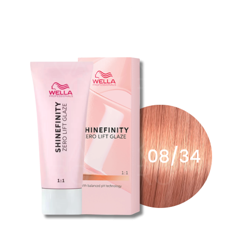 WELLA SHINEFINITY Zero Lift Glaze półtrwała farba do włosów 60 ml | 08/34