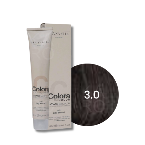 MAXXELLE COLORA ULTRA COLOR trwała farba do włosów anti-age 100 ml | 3.0