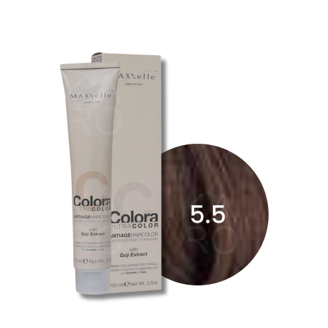 MAXXELLE COLORA ULTRA COLOR trwała farba do włosów anti-age 100 ml | 5.5