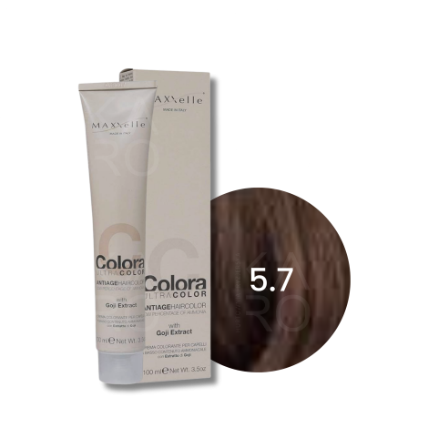 MAXXELLE COLORA ULTRA COLOR trwała farba do włosów anti-age 100 ml | 5.7