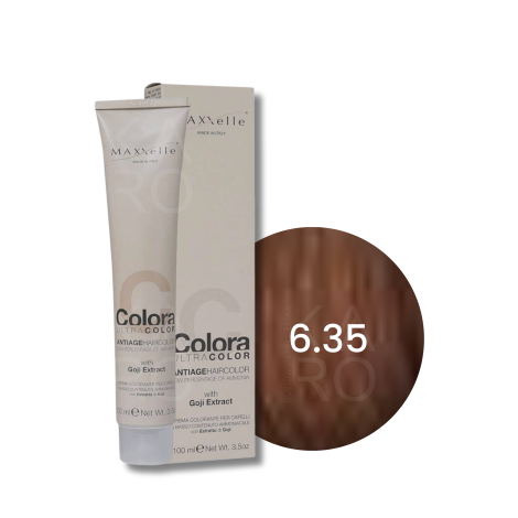 MAXXELLE COLORA ULTRA COLOR trwała farba do włosów anti-age 100 ml | 6.35