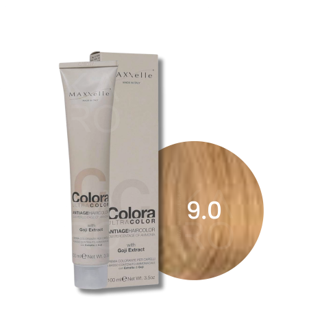 MAXXELLE COLORA ULTRA COLOR trwała farba do włosów anti-age 100 ml | 9.0