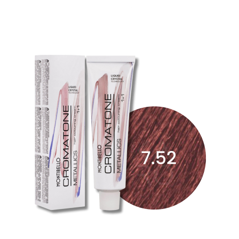 MONTIBELLO CROMATONE METALLICS profesjonalna farba do włosów 60 ml | 7.52