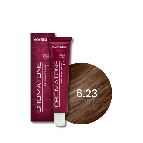MONTIBELLO CROMATONE profesjonalna trwała farba do włosów 60 ml | 6.23