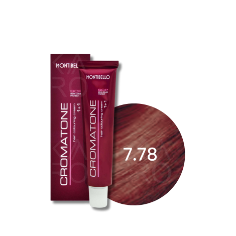 MONTIBELLO CROMATONE profesjonalna trwała farba do włosów 60 ml | 7.78