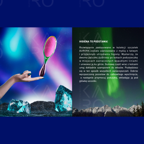 OLIVIA GARDEN AURORA Blue szczotka do grubych włosów Niebiański Róż - 6