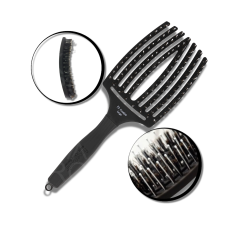 OLIVIA GARDEN FINGERBRUSH COMBO szczotka z włosiem dzika L | Black - 3