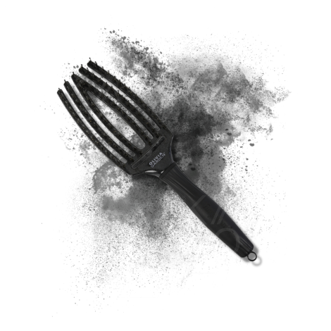 OLIVIA GARDEN FINGERBRUSH COMBO szczotka z włosiem dzika M | Black Onix - 2