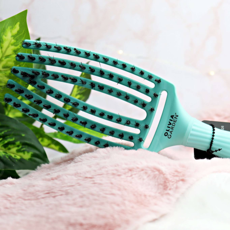 OLIVIA GARDEN FINGERBRUSH COMBO szczotka z włosiem dzika M | Fizzy Mint - 4