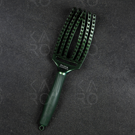 OLIVIA GARDEN FINGERBRUSH COMBO szczotka z włosiem dzika M | Green Emerald - 4