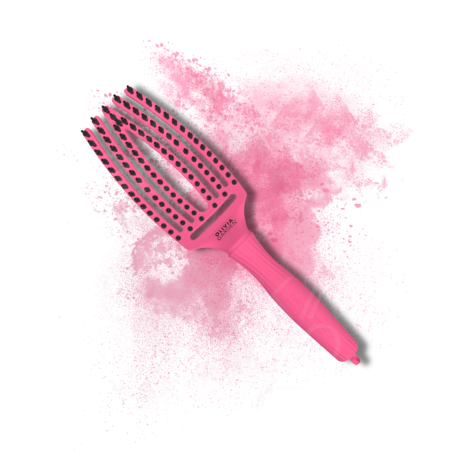 OLIVIA GARDEN FINGERBRUSH COMBO szczotka z włosiem dzika M | Hot Pink - 2