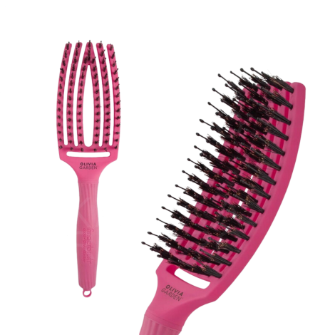 OLIVIA GARDEN FINGERBRUSH COMBO szczotka z włosiem dzika M | Hot Pink - 3