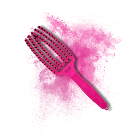 OLIVIA GARDEN FINGERBRUSH COMBO szczotka z włosiem dzika M | Neon Pink - 2