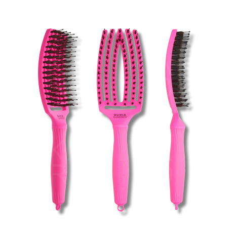 OLIVIA GARDEN FINGERBRUSH COMBO szczotka z włosiem dzika M | Neon Pink - 3