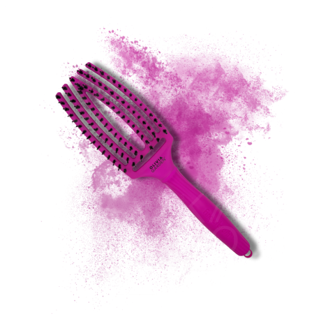 OLIVIA GARDEN FINGERBRUSH COMBO szczotka z włosiem dzika M | Neon Purple - 2
