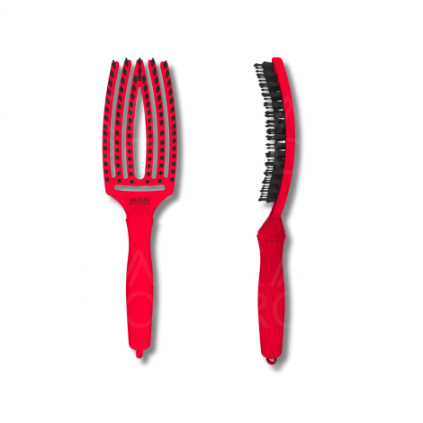 OLIVIA GARDEN FINGERBRUSH COMBO szczotka z włosiem dzika M | Passion Red - 3