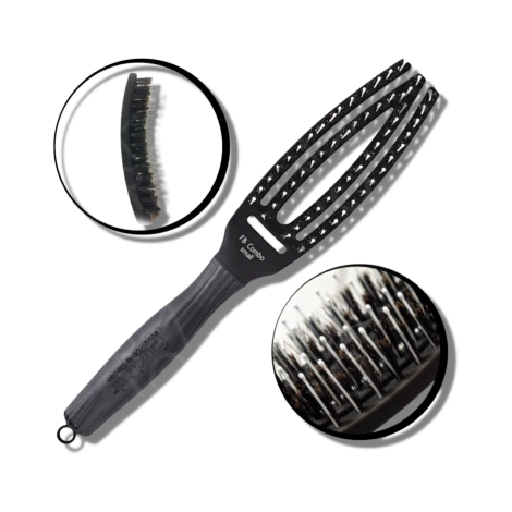 OLIVIA GARDEN FINGERBRUSH COMBO szczotka z włosiem dzika S | Black - 3