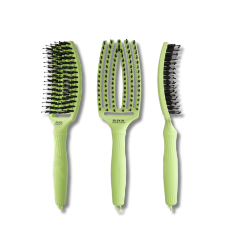 OLIVIA GARDEN FINGERBRUSH COMBO szczotka z włosiem dzika M | Green Pistachio - 3