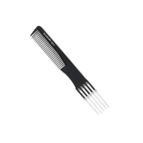 BLACKOMB karbonowy grzebień fryzjerski CK218 do tapirowania z widelecem