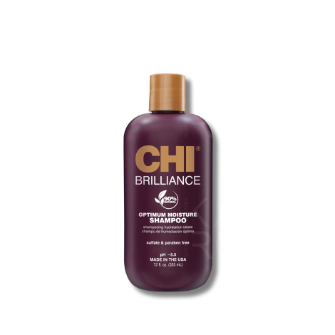 CHI BRILLIANCE szampon nawilżający z oliwą do włosów suchych 355 ml