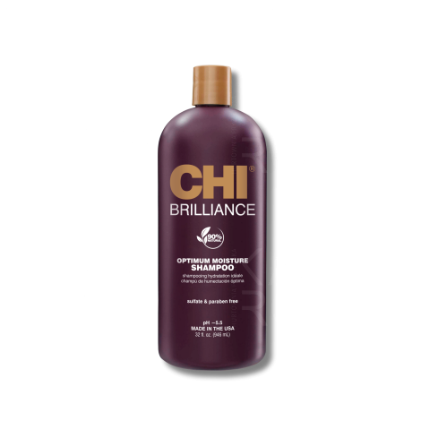CHI BRILLIANCE szampon nawilżający z oliwą do włosów suchych 946 ml