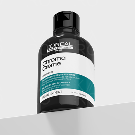 L'OREAL CHROMA CREME Green szampon neutralizujący czerwone tony 300 ml - 4