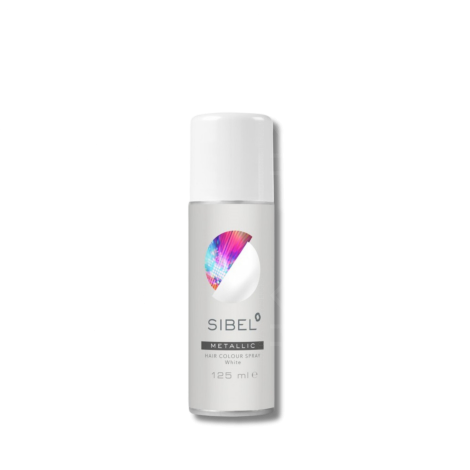 SIBEL HAIR COLOUR SPRAY Metallic lakier metaliczny 125 ml | Biały