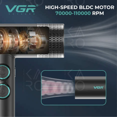 VGR PRO 4IN1 zestaw w walizce maszynka + trymer + golarka + suszarka - 5
