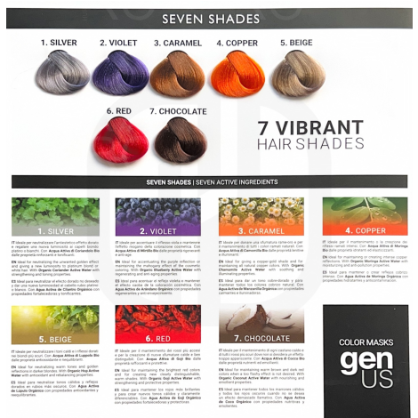 GENUS SEVEN SHADES maska koloryzująca z wodą organiczną 200 ml | Chocolate - 7