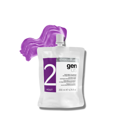 GENUS SEVEN SHADES maska koloryzująca z wodą organiczną 200 ml | Violet - 2