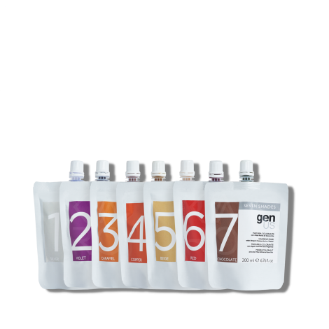 GENUS SEVEN SHADES zestaw masek koloryzujących z wodą organiczną 7 x 200 ml