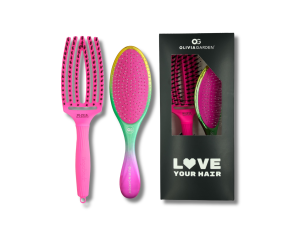 OLIVIA GARDEN LOVE YOUR HAIR zestaw szczotek Fingerbrush + Aurora | róż
